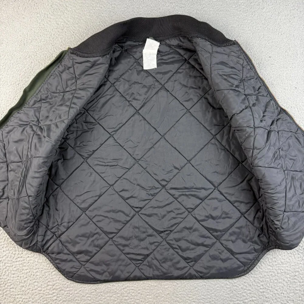 Arctic Quilt Lined Canvas Workwear Vest Men's 2XL Outdoor Hunter Green Full Zip - Picture 6 of 7